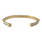 Hermes Athena White Gold Leather Bracelet HERMES