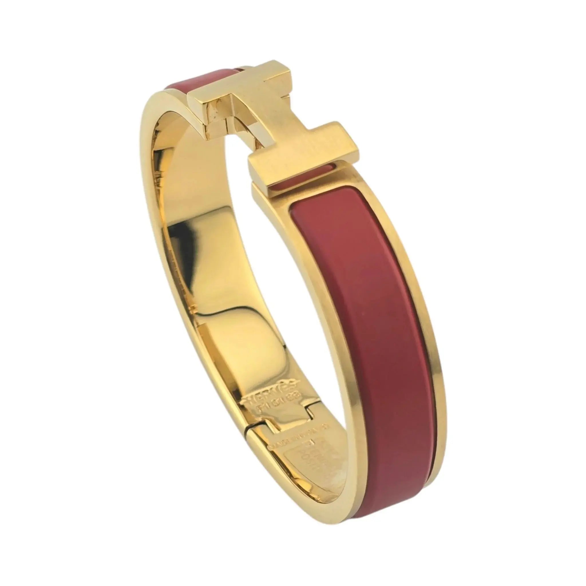 Hermès Clic HH Bracelet Gold (Red) Rouge Matte PM HERMES