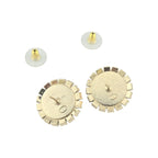 Chanel CC Crystal/Enamel Metallic Round Earrings CHANEL