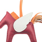 Hermès Rodeo Pegase Bag Charm PM Burgundy/Cornaline/Bleu Brume HERMES