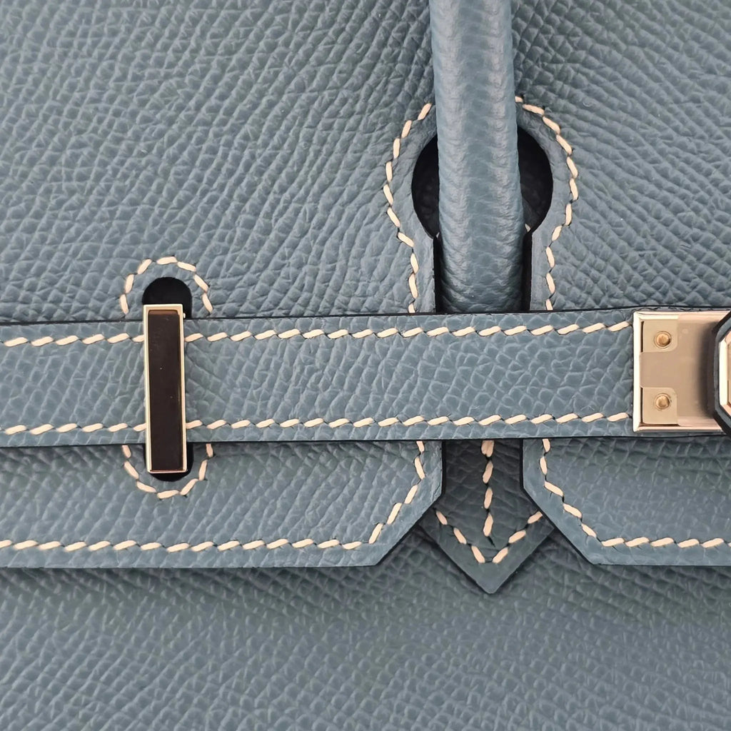 Hermes Birkin 25 Bleu Jean Epsom PHW Bag HERMES