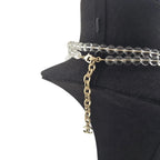 Chanel CC Clear Bead Long Bow Necklace 2025 CHANEL
