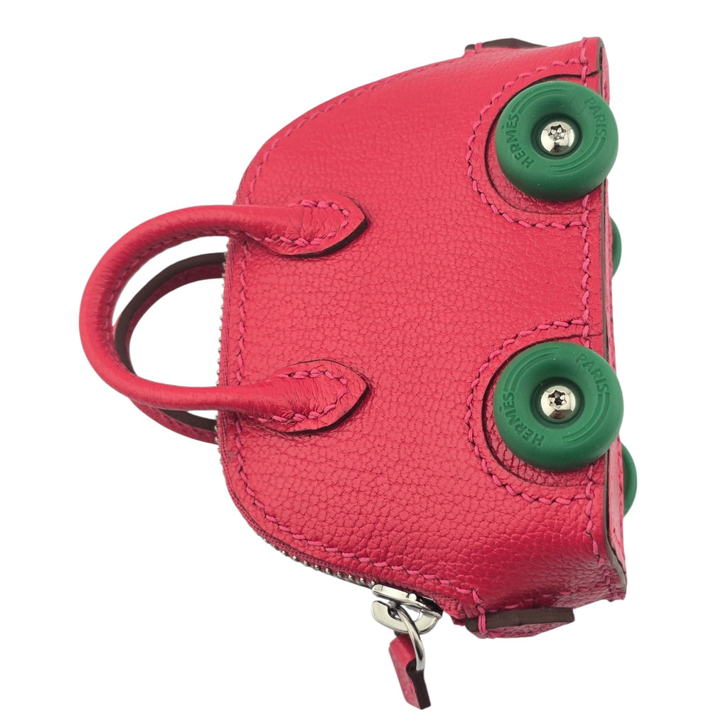 Hermes Bolide On Wheels Bag Charm Rose Extreme HERMES