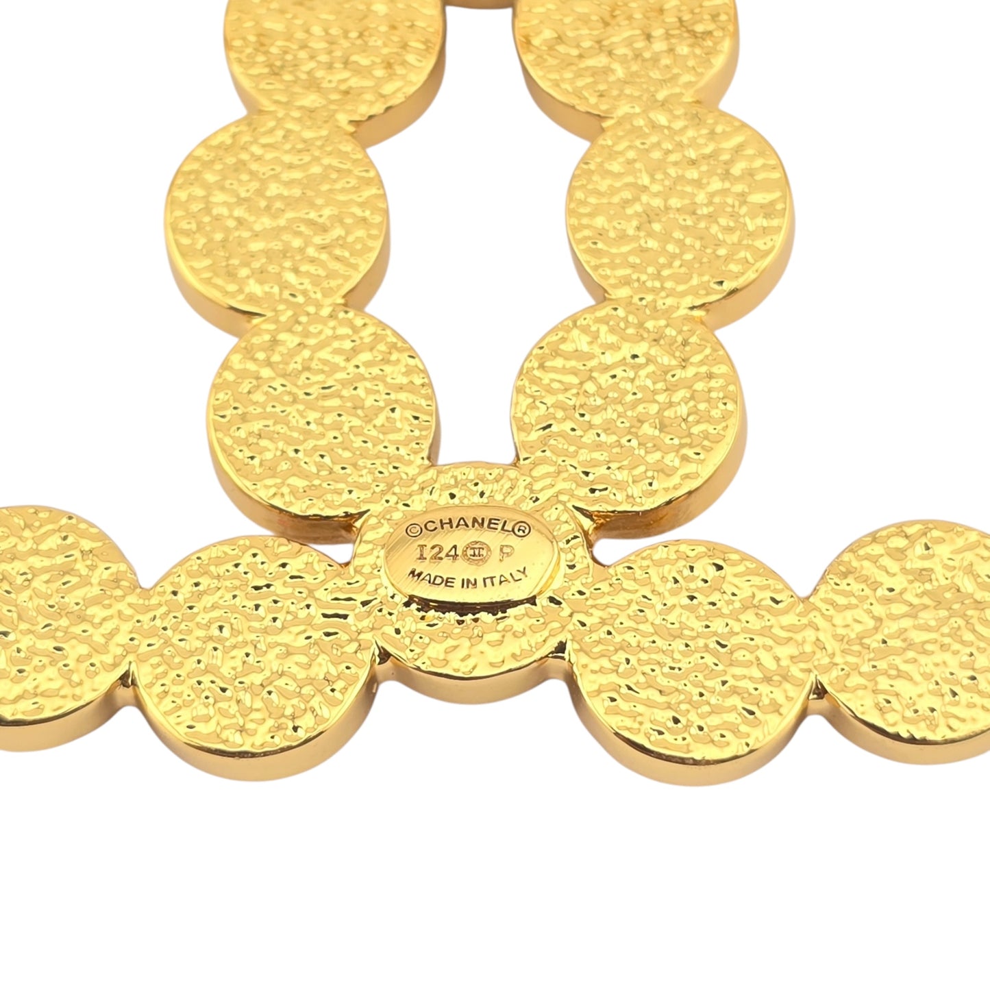 CHANEL GOLD BUTTON CC BROOCH I24