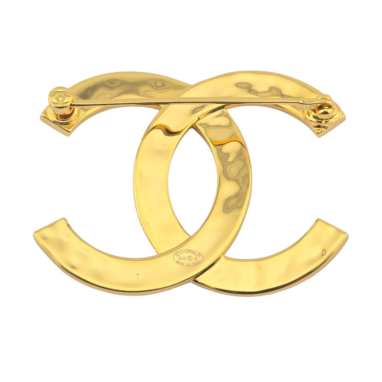 CHANEL PARIS BUTTON CC METAL LARGE BROOCH B20