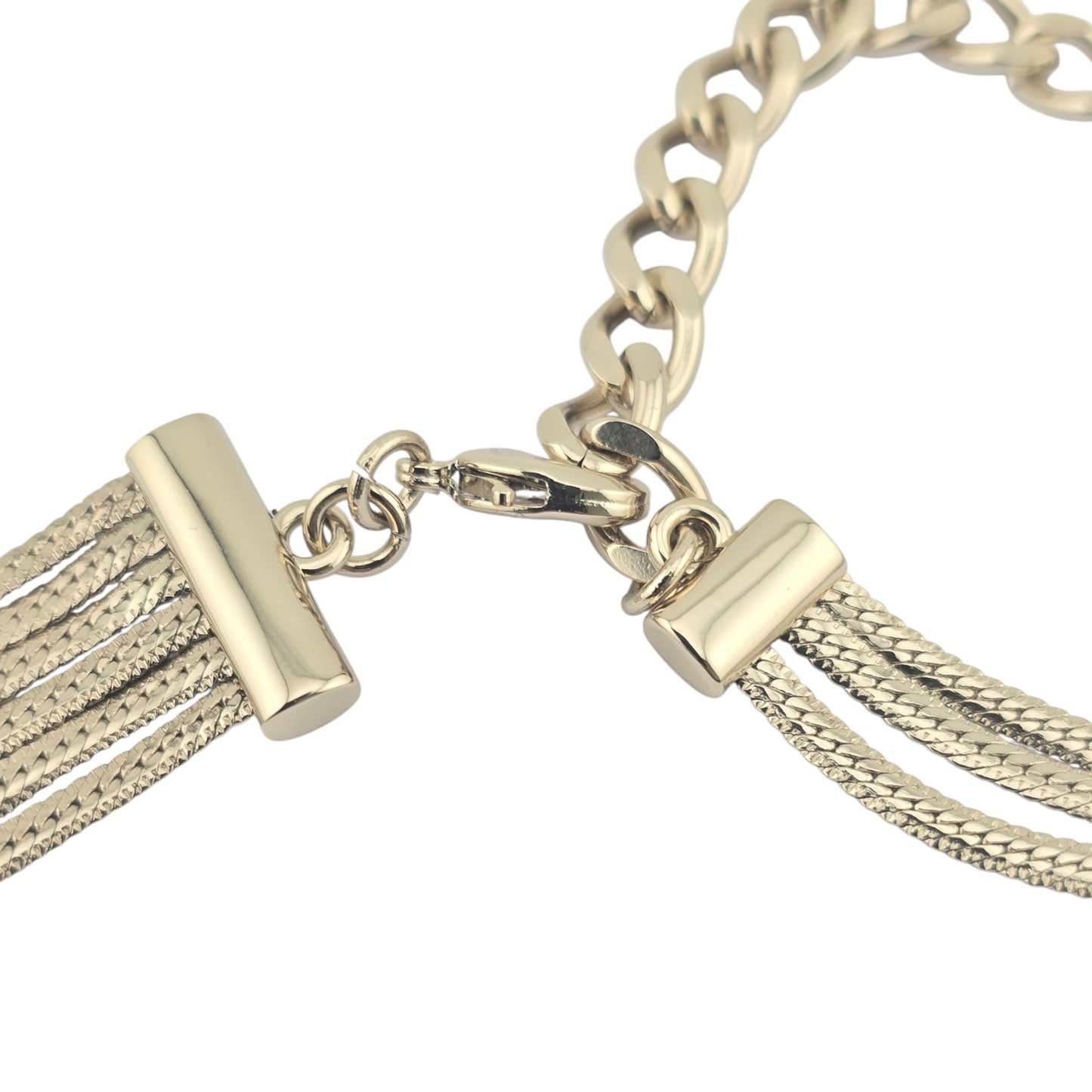 CHANEL GOLD MULTI-CHAIN CC NECKLACE A24