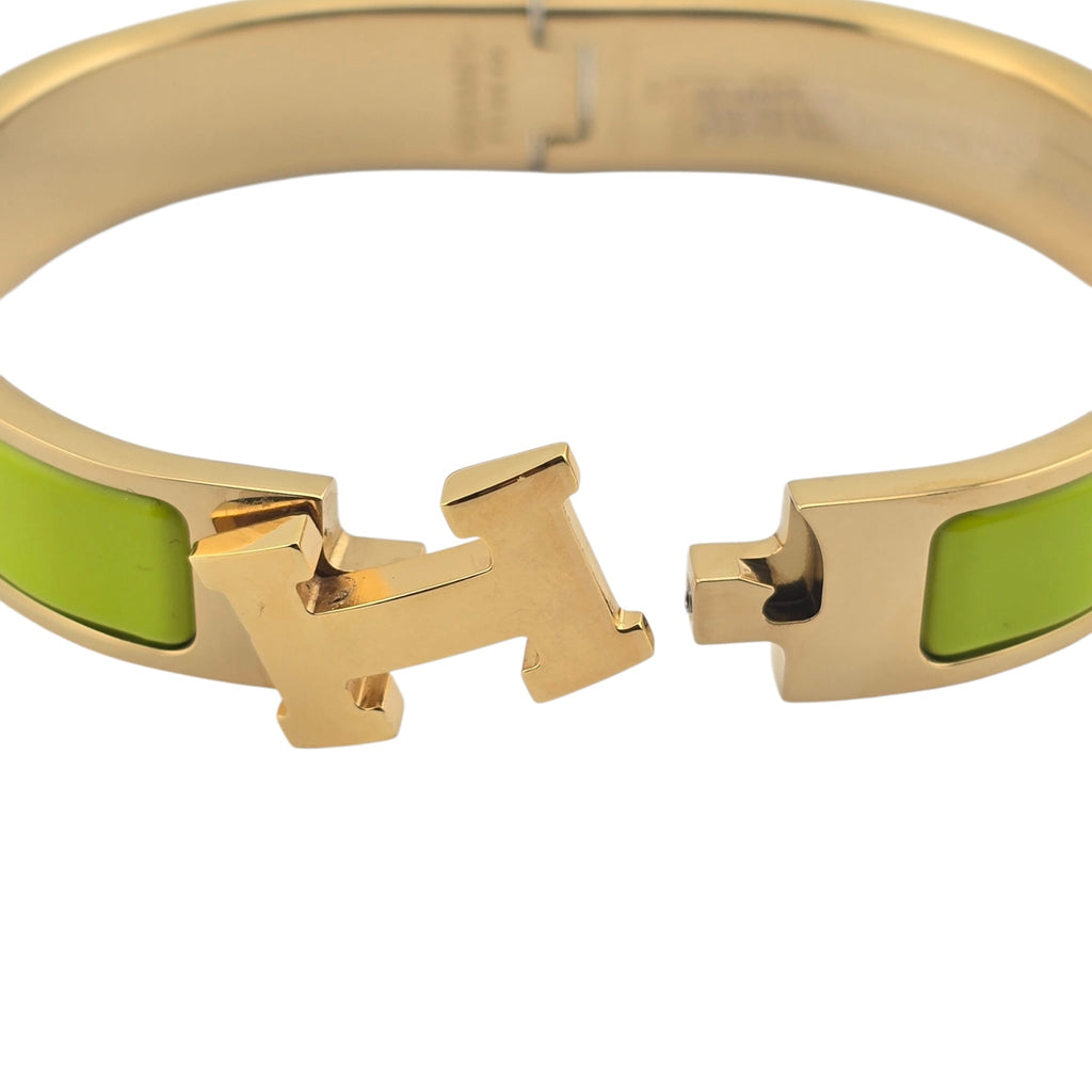 Hermes Clic H Bracelet Green Gold GM