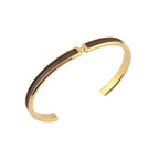 Hermes Olympe Brown Gold Box Leather Bracelet