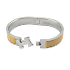 Hermes Clic H Bracelet Mimosa Yellow Palladium GM