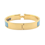 Hermes Clic H Bracelet Enamel Blue Gold GM