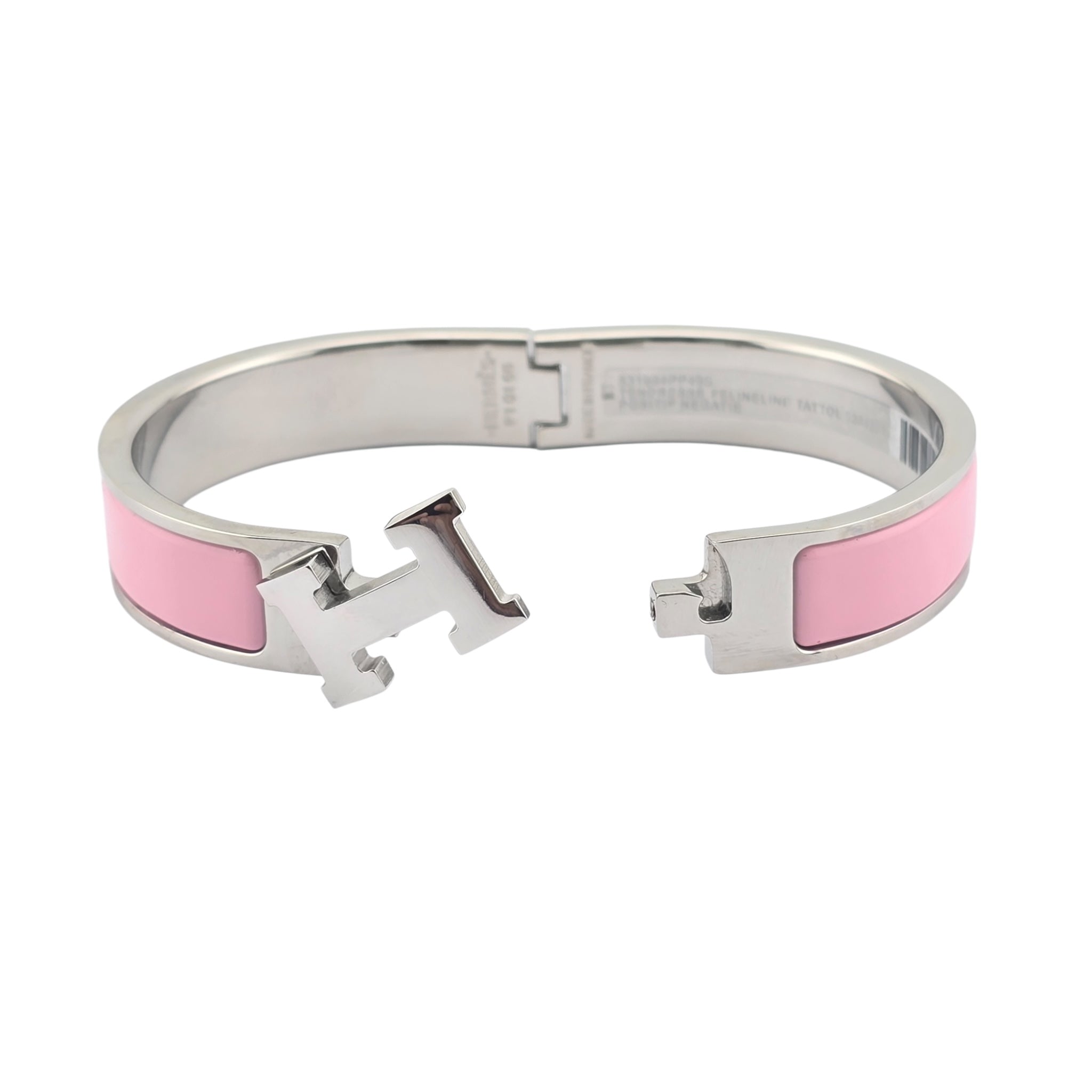 Hermes Clic H Bracelet Light Pink Palladium GM