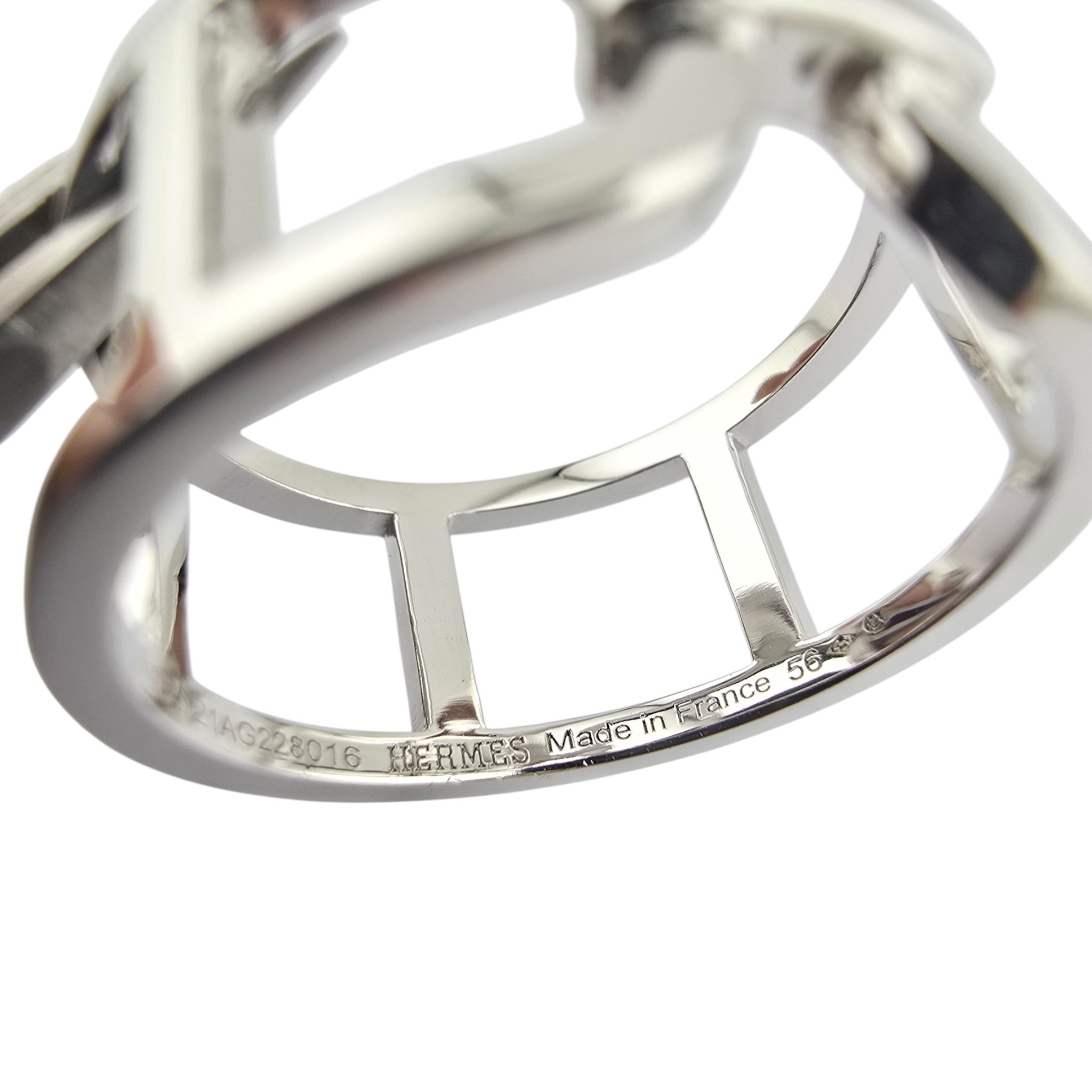 Hermes Ever Chaine d'ancre Silver Ring