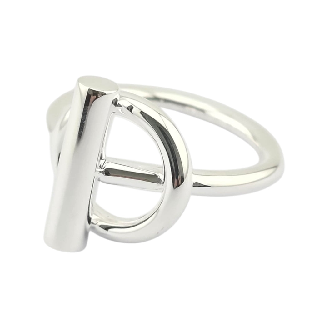Hermes Echappee Silver Ring, medium model HERMES