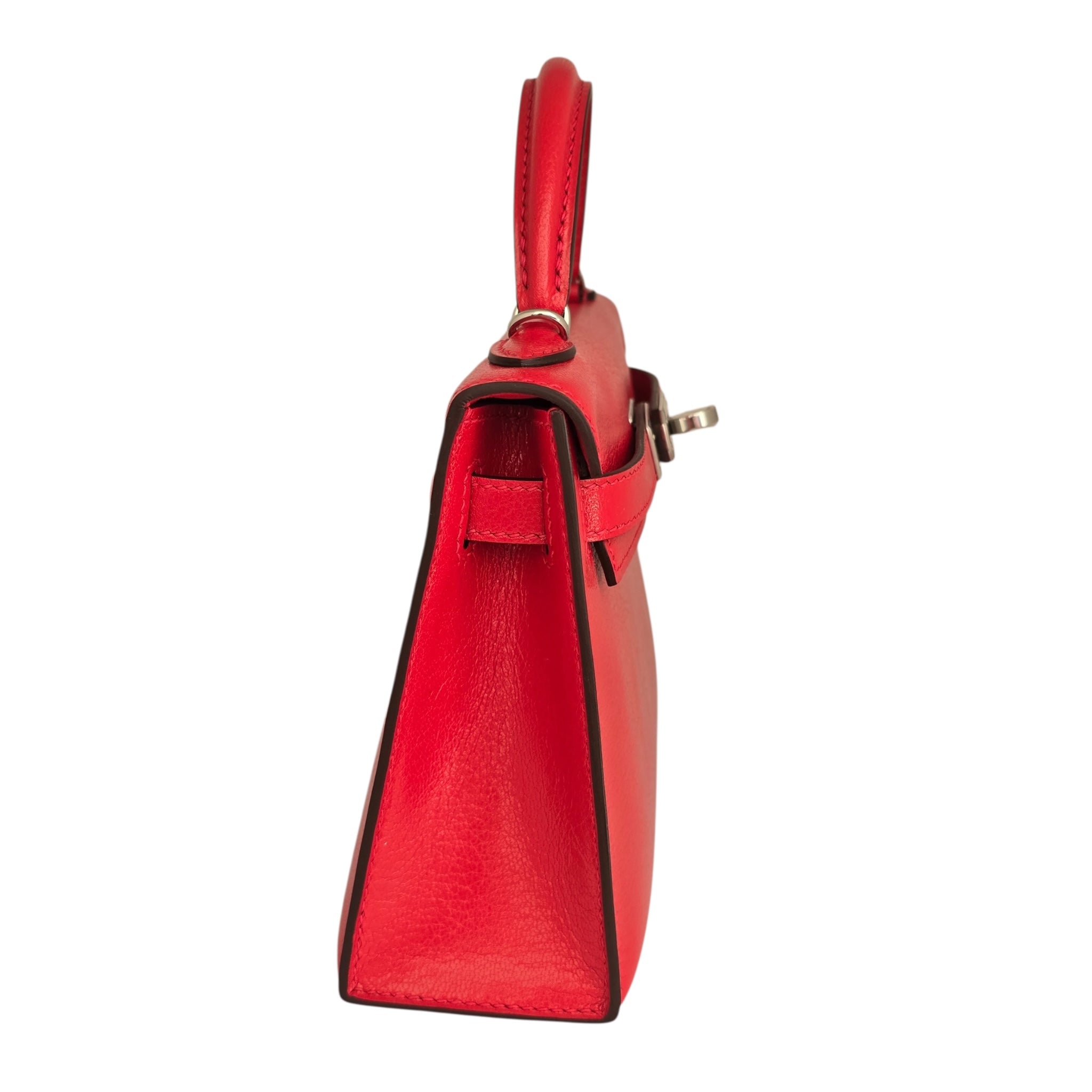 Hermes Mini Kelly II Rouge De Coeur Chèvre Chamkila Palladium Hardware HERMES