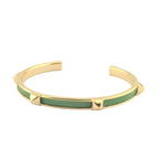 Hermes Athena Green Gold Leather Bracelet HERMES