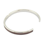 Hermes Olympe Palladium Brown Box Leather Bracelet HERMES
