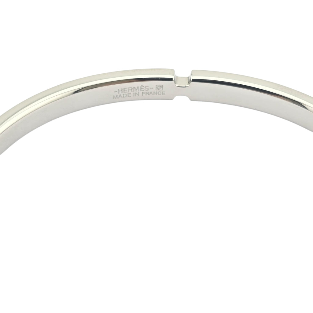 Hermes Olympe Palladium Red Leather Bracelet HERMES