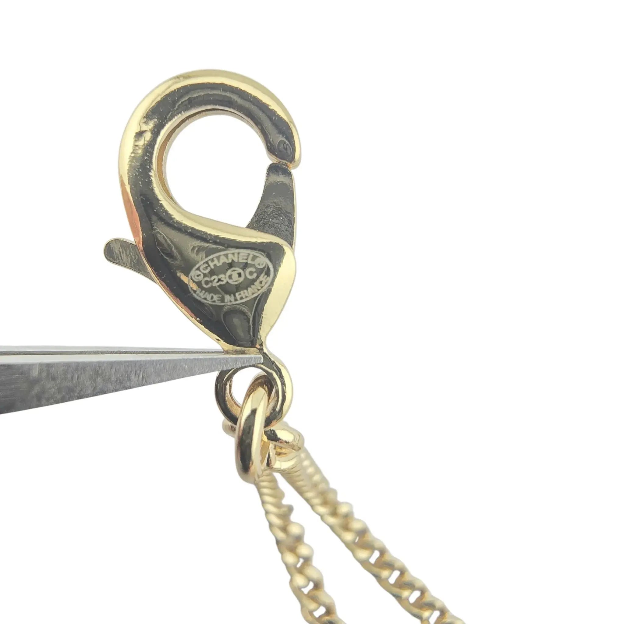 Chanel CC Strass Heart Gold Bracelet 2023 CHANEL