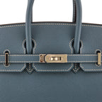 Hermes Birkin 25 Bleu Jean Epsom PHW Bag HERMES