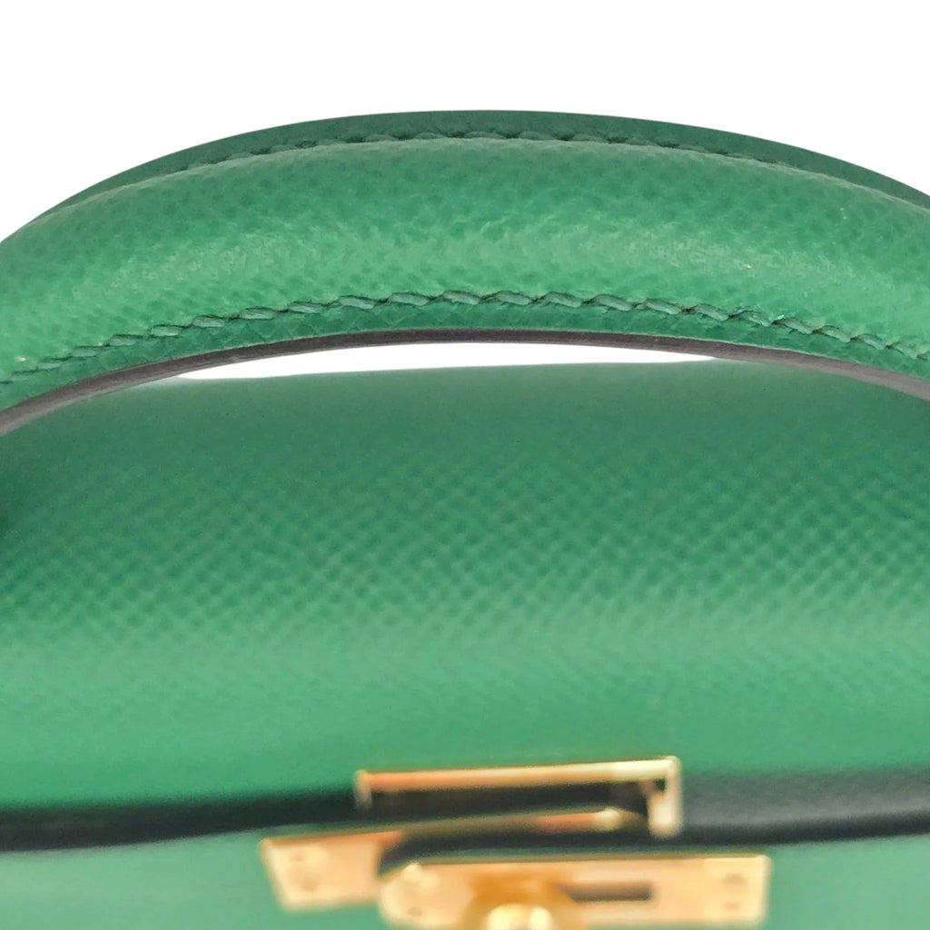 Hermes Mini Kelly II Epsom Vert Vertigo Gold Hardware Bag HERMES