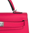 Hermes Mini Kelly II Epsom Rose Extreme Palladium