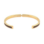 Hermes Olympe Brown Gold Box Leather Bracelet