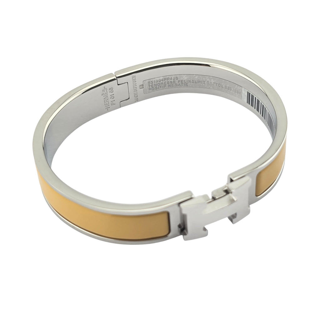 Hermes Clic H Bracelet Mimosa Yellow Palladium GM