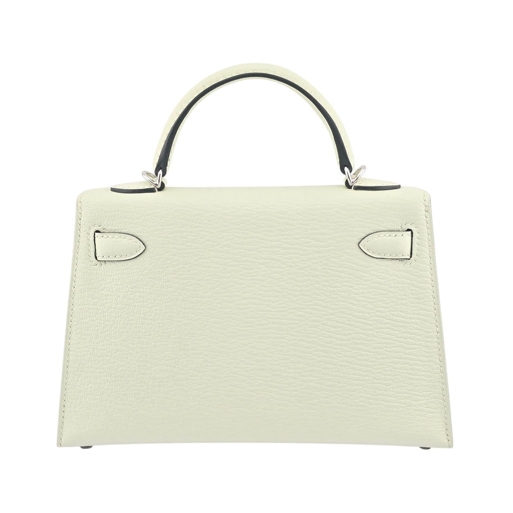 Hermes Mini Kelly II Vert Fizz Chevre Palladium Hardware