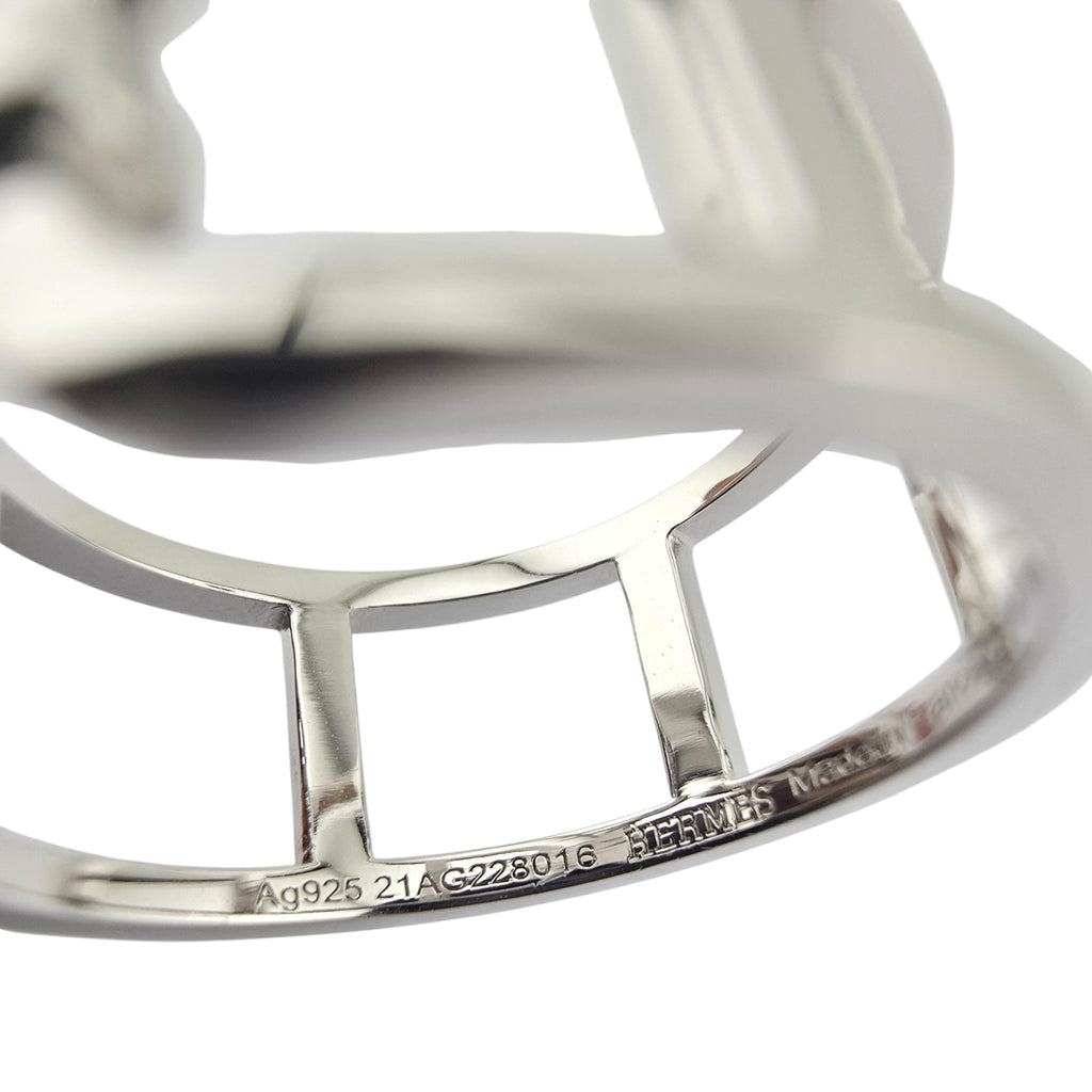 Hermes Ever Chaine d'ancre Silver Ring