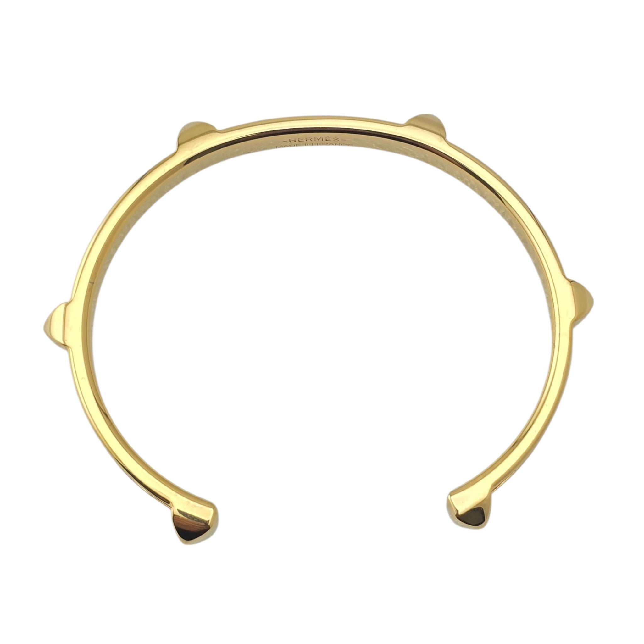 Hermes Athena Brown Gold Leather Bracelet HERMES