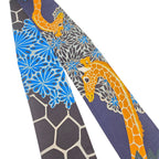 Hermes Silk Twilly The Three Graces Black Blue HERMES