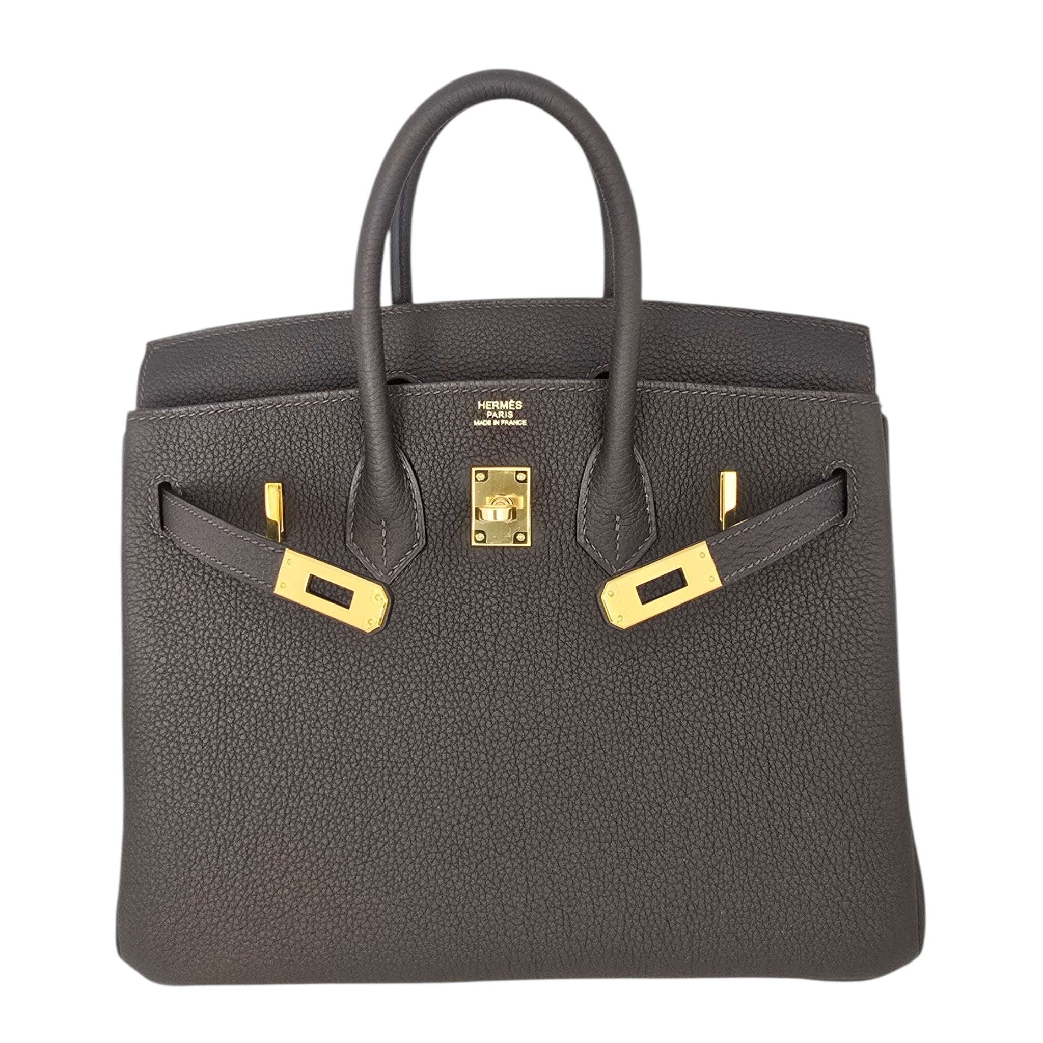 Hermes Birkin 25 Ebene Togo Gold Hardware HERMES
