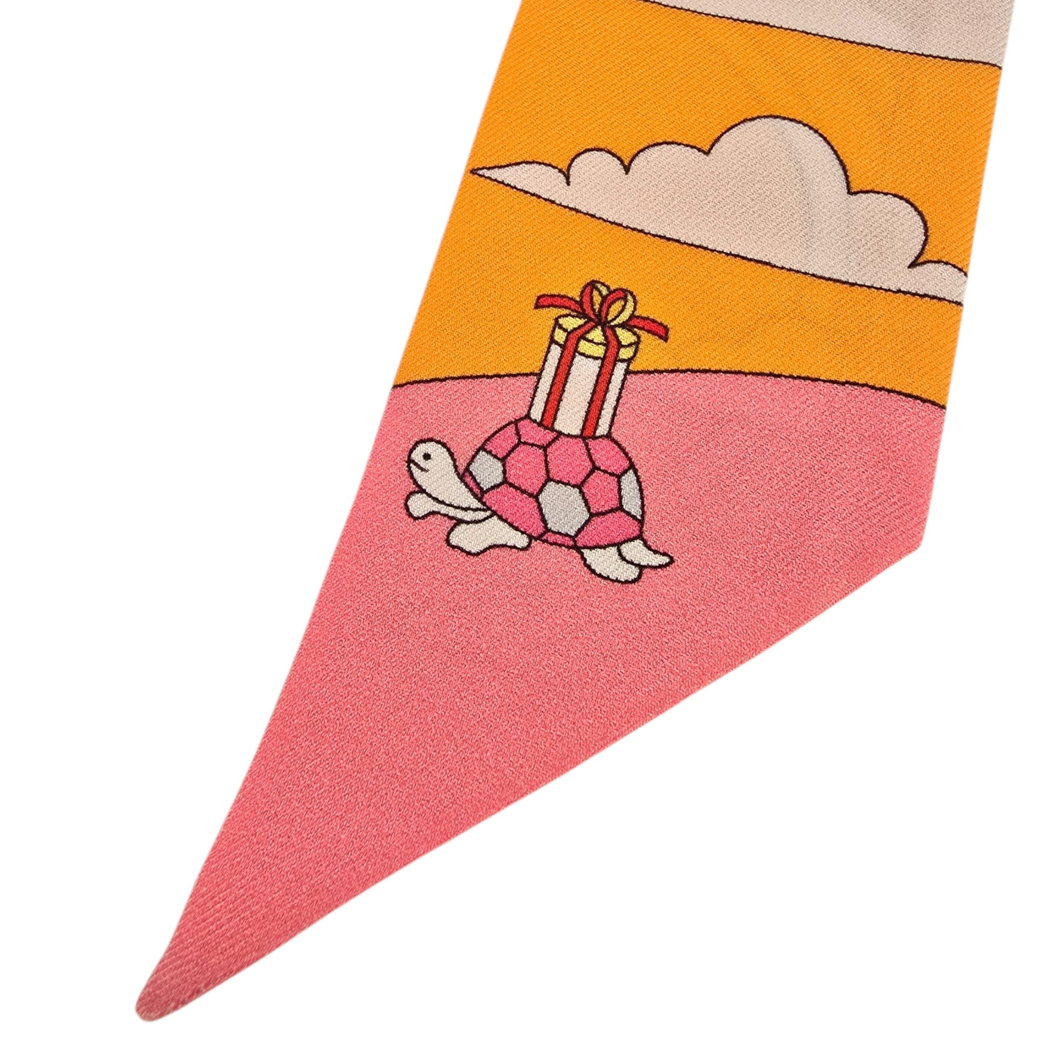 Hermes Silk Twilly Carres Volants Orange Silk HERMES