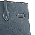 Hermes Birkin 25 Bleu Jean Epsom PHW Bag HERMES