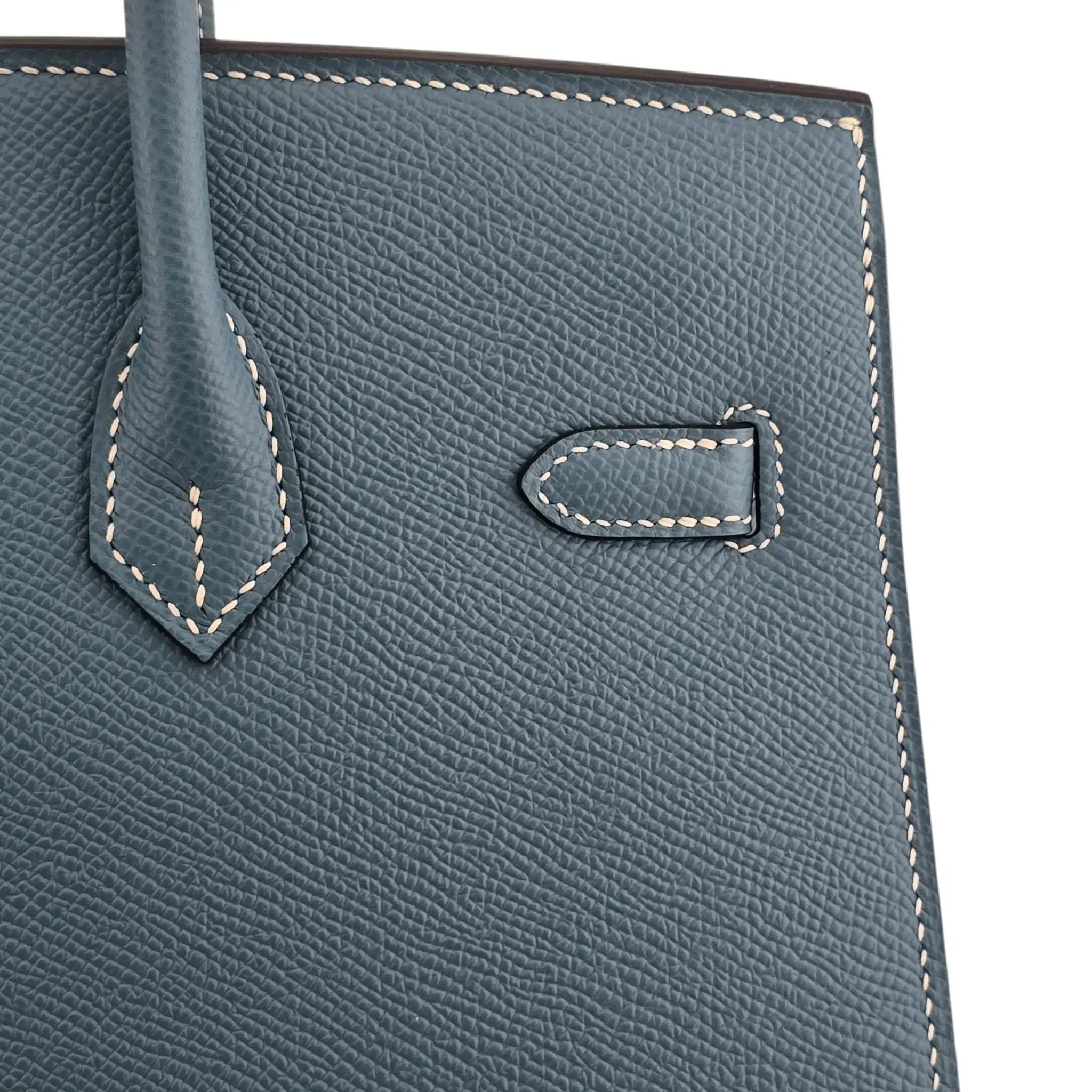 Hermes Birkin 25 Bleu Jean Epsom PHW Bag HERMES