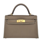 Hermes Mini Kelly II Epsom Etoupe Gold Hardware Bag HERMES