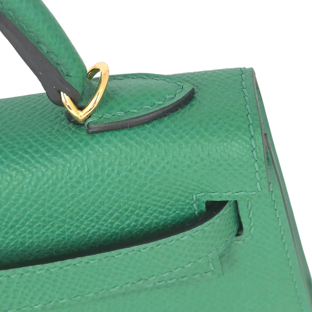 Hermes Mini Kelly II Epsom Vert Vertigo Gold Hardware Bag HERMES