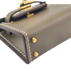 Hermes Etoupe Tadelakt Micro Mini Kelly Twilly Bag Charm Gold Hardware HERMES