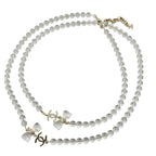 Chanel CC Clear Bead Long Bow Necklace 2025 CHANEL
