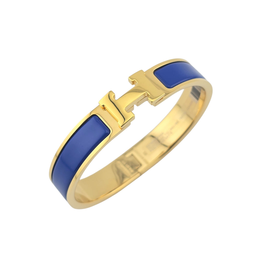 Hermes Clic H Bracelet Bleu Royal Gold GM