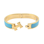 Hermes Clic H Bracelet Blue Gold GM