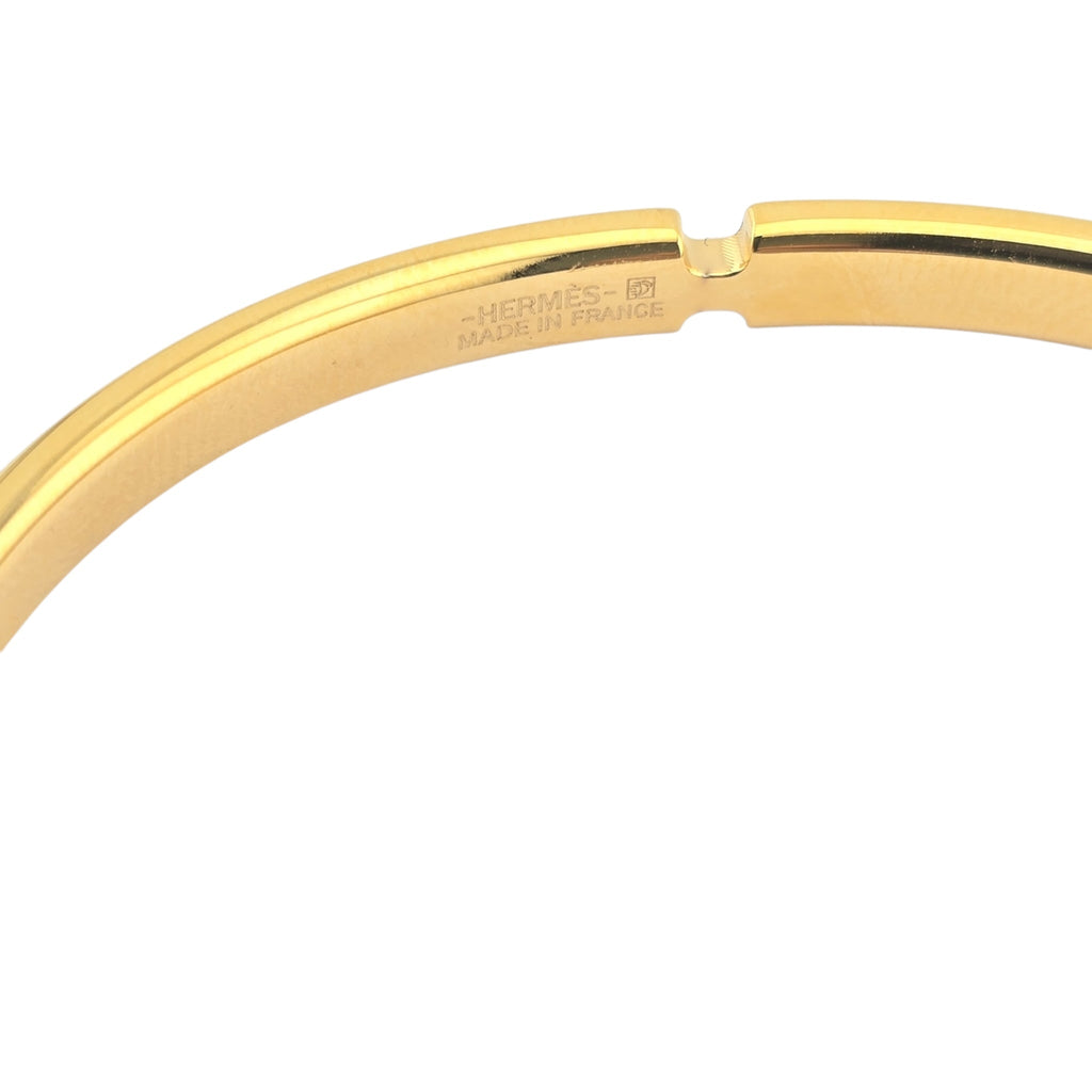 Hermes Olympe Green Gold Leather Bracelet