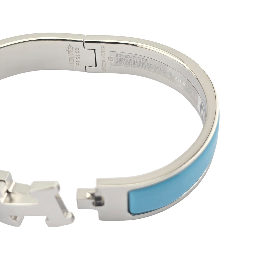 Hermes Clic H Bracelet Bleu Du Nord Palladium GM