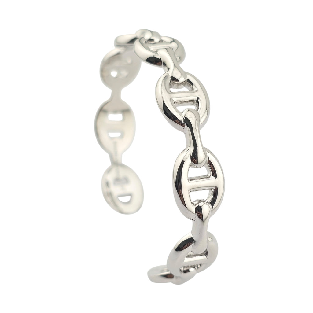 Hermes Chaine d'ancre Enchainee Silver Bracelet Medium - ST