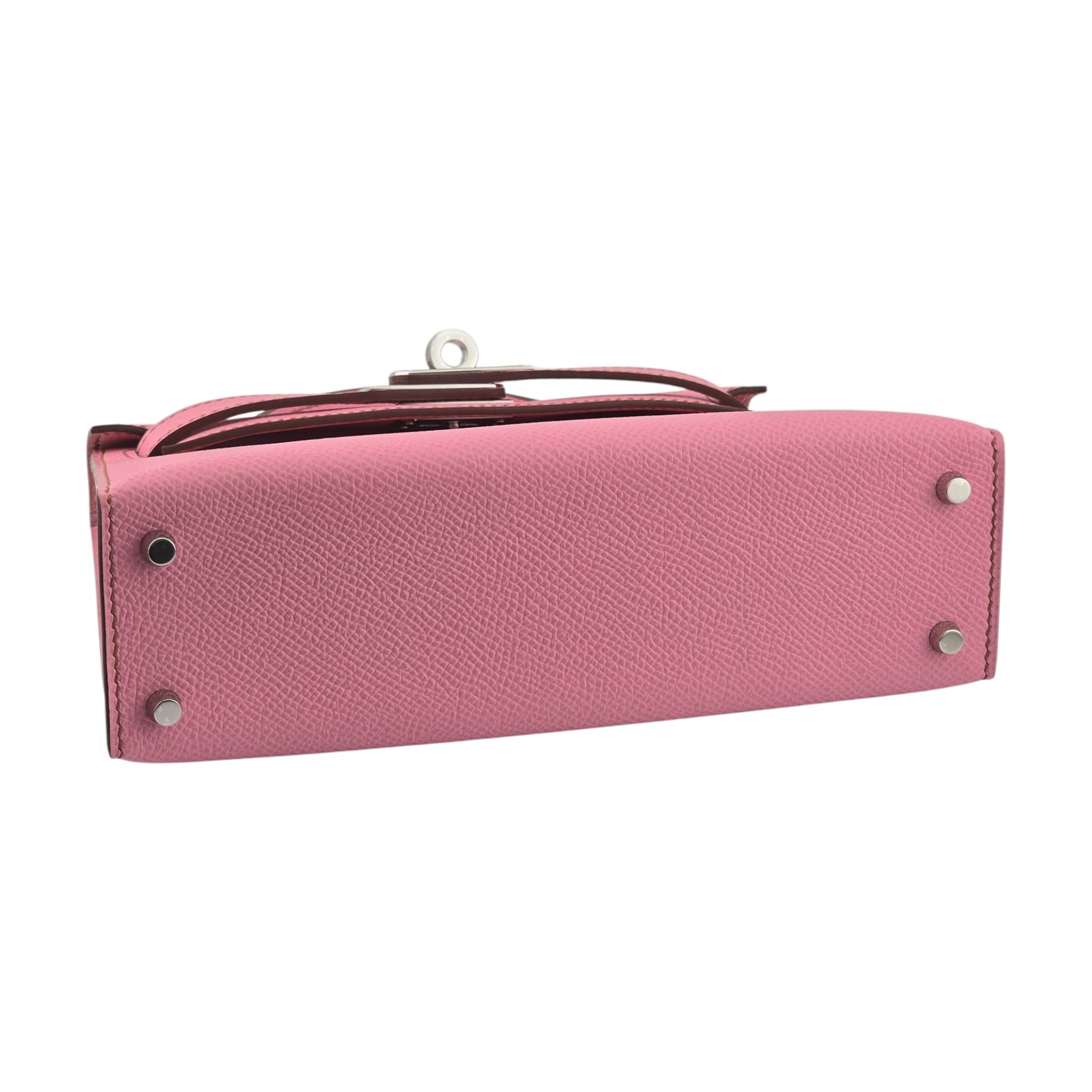 Hermes Mini Kelly II Epsom 5P Bubblegum Pink Palladium Hardware