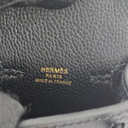 Hermes Tadelakt Mini Kelly Twilly Bag Charm Black HERMES