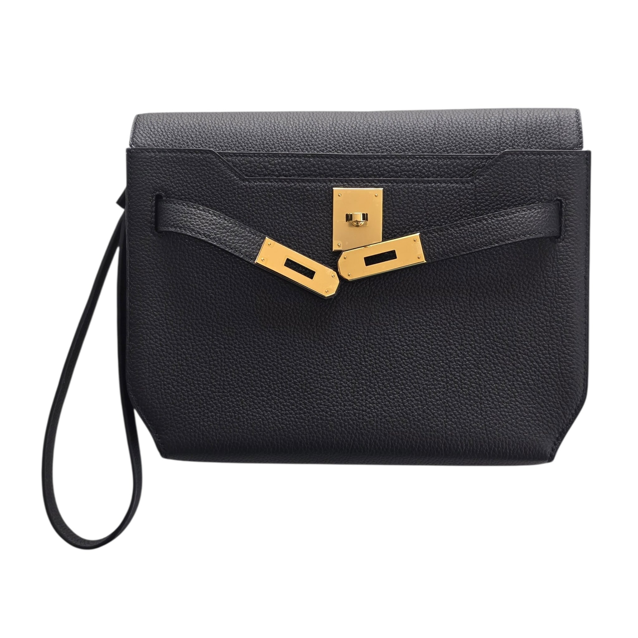 Hermes Kelly Depeches 25 Noir Togo GHW HERMES