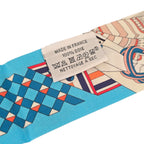 Hermes Silk Twilly De L’Ombrelle Aux Duels Blue Potiron and Creme HERMES