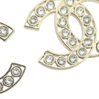 Chanel CC 23S Gold Crystal Stud Earrings CHANEL