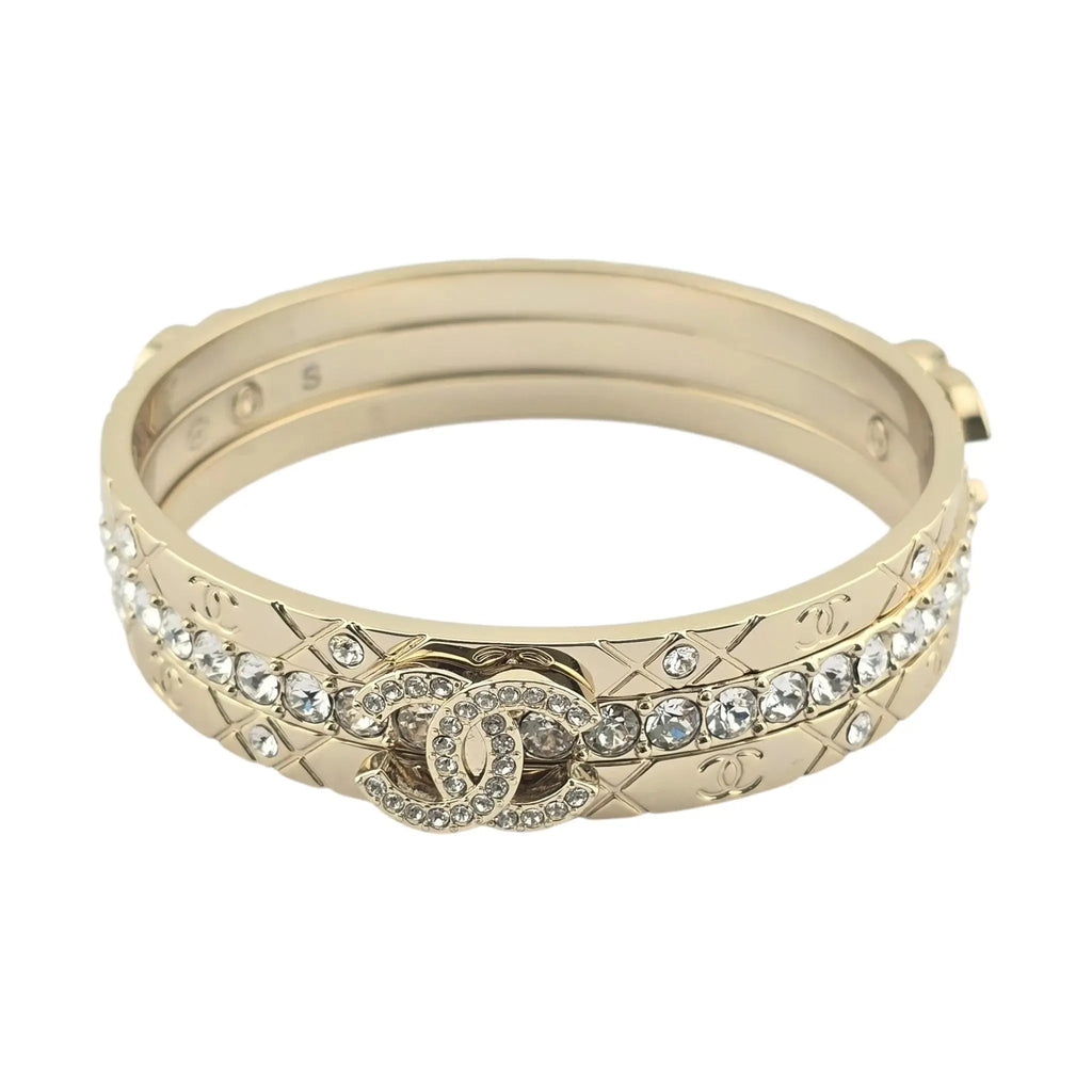 Chanel CC Cuff Bangle Gold Set S 2025 CHANEL
